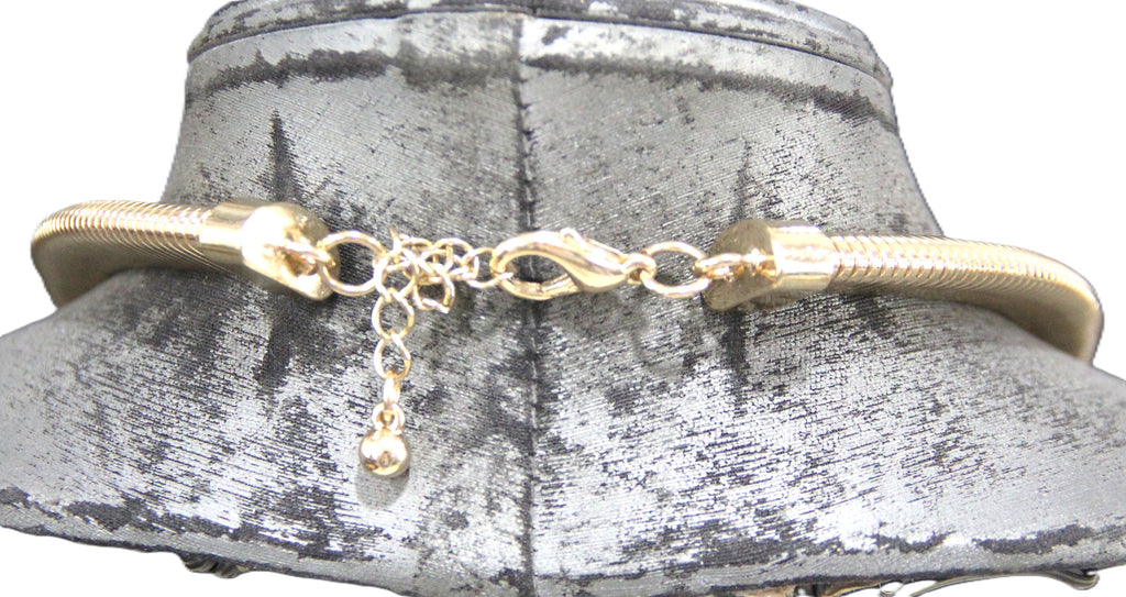 GRAZIANO BLUE FX SNAKE & CRYSTAL OMEGA NECKLACE