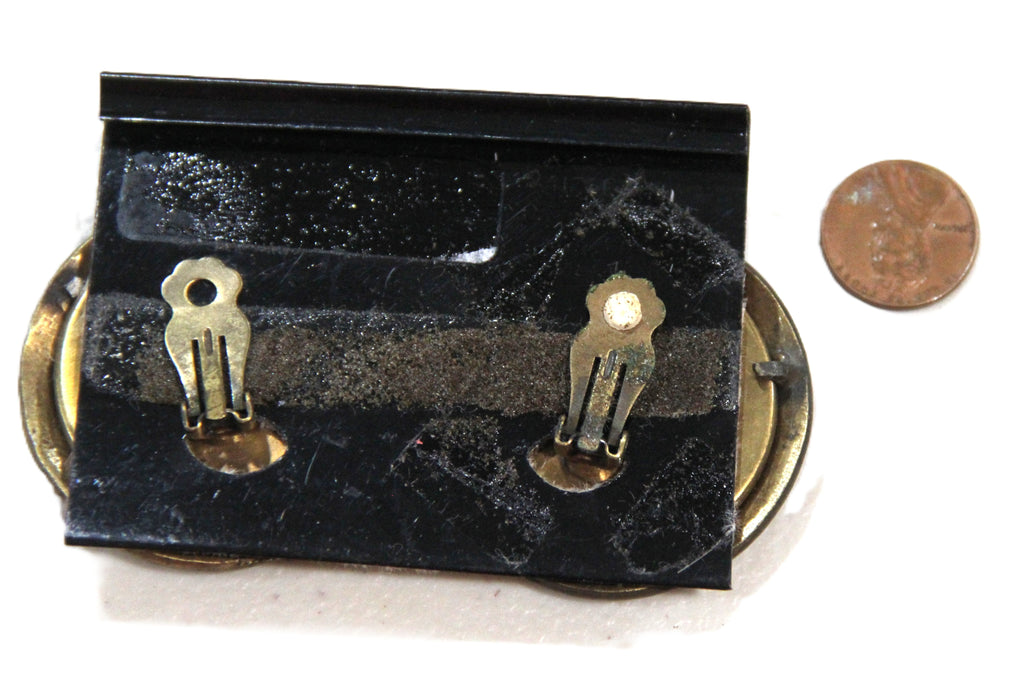 DEAD STOCK OXIDIZED BRASS TRIBAL BOHO SOHO EARRINGS