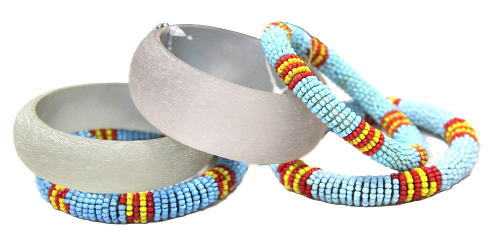 THE FROSTED STRIPES BANGLE BRACELET STACK