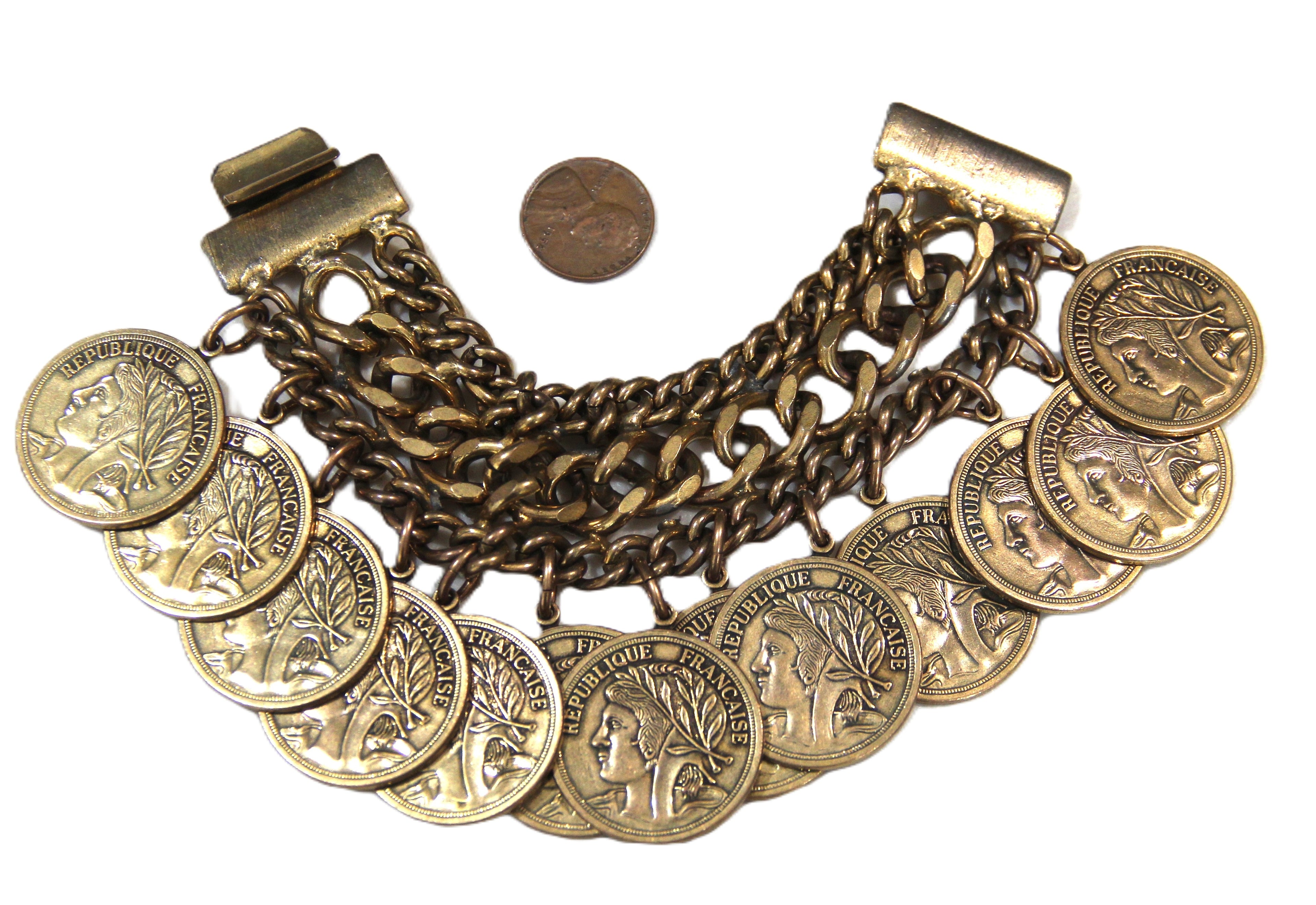 Graziano vintage fx coin charm bracelet