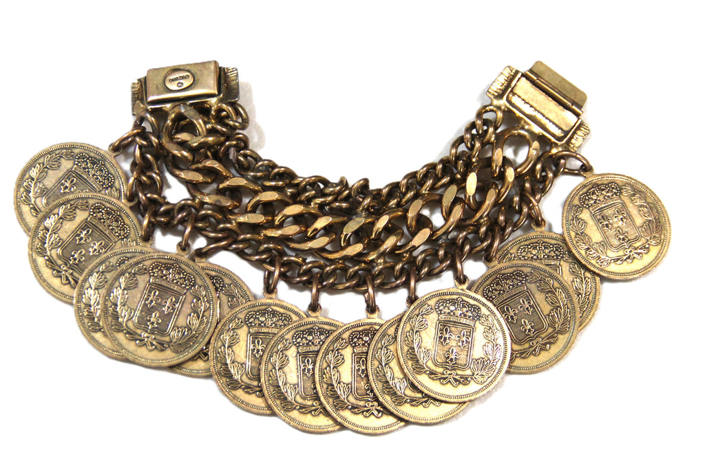Graziano vintage fx coin charm bracelet