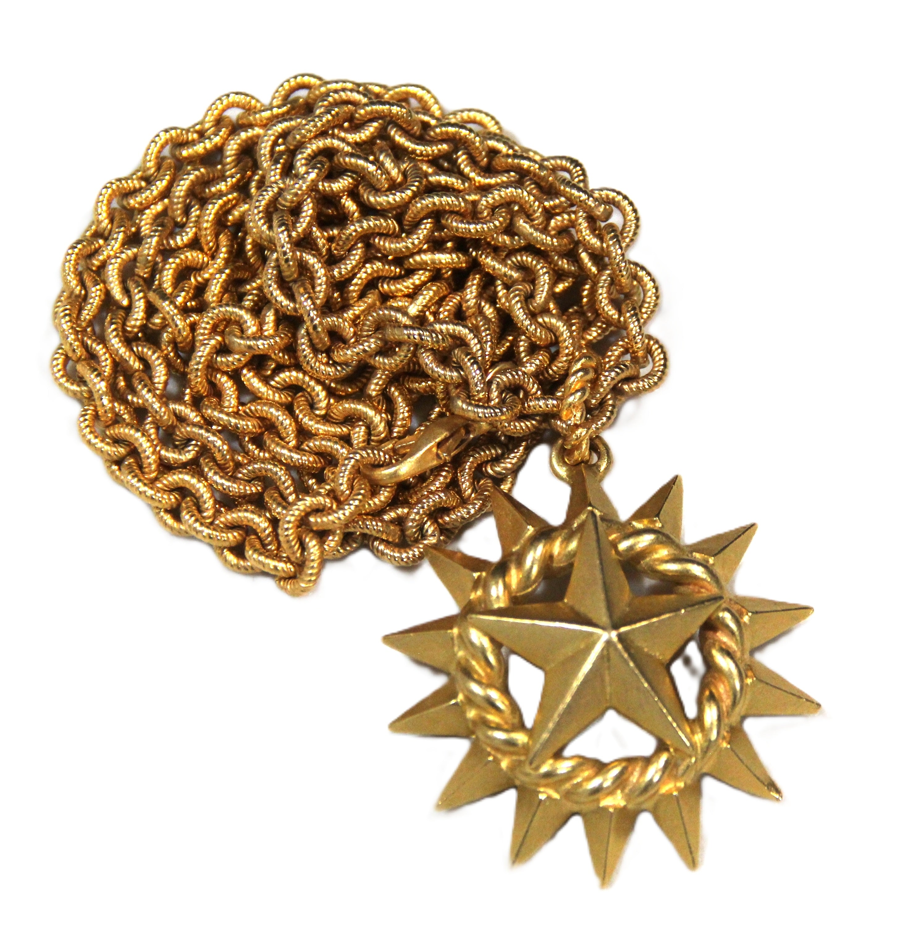GRAZIANO MATTE GOLD NAUTICAL STAR PENDANT NECKLACE