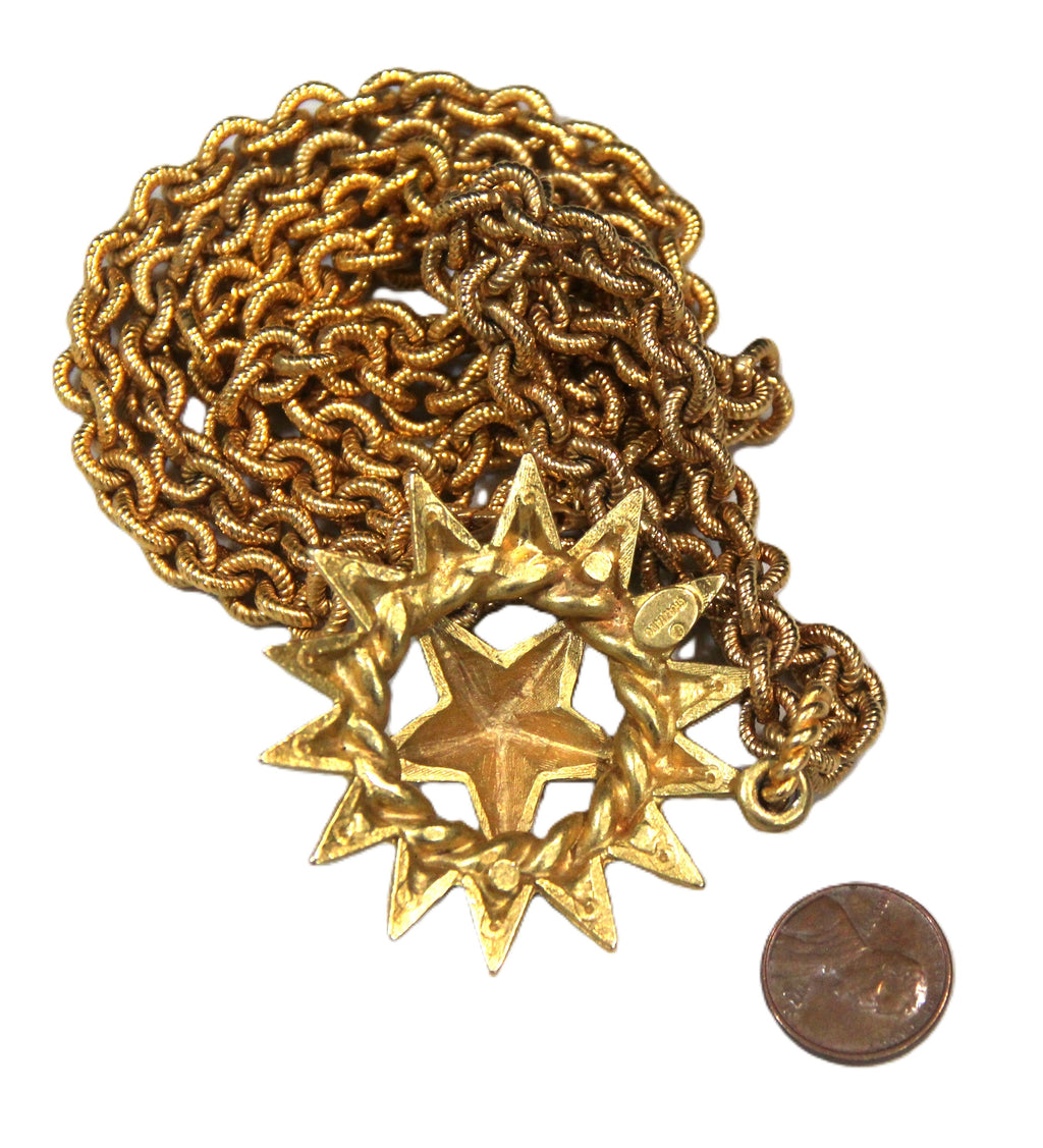 GRAZIANO MATTE GOLD NAUTICAL STAR PENDANT NECKLACE