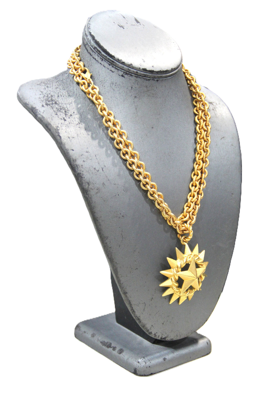 GRAZIANO MATTE GOLD NAUTICAL STAR PENDANT NECKLACE