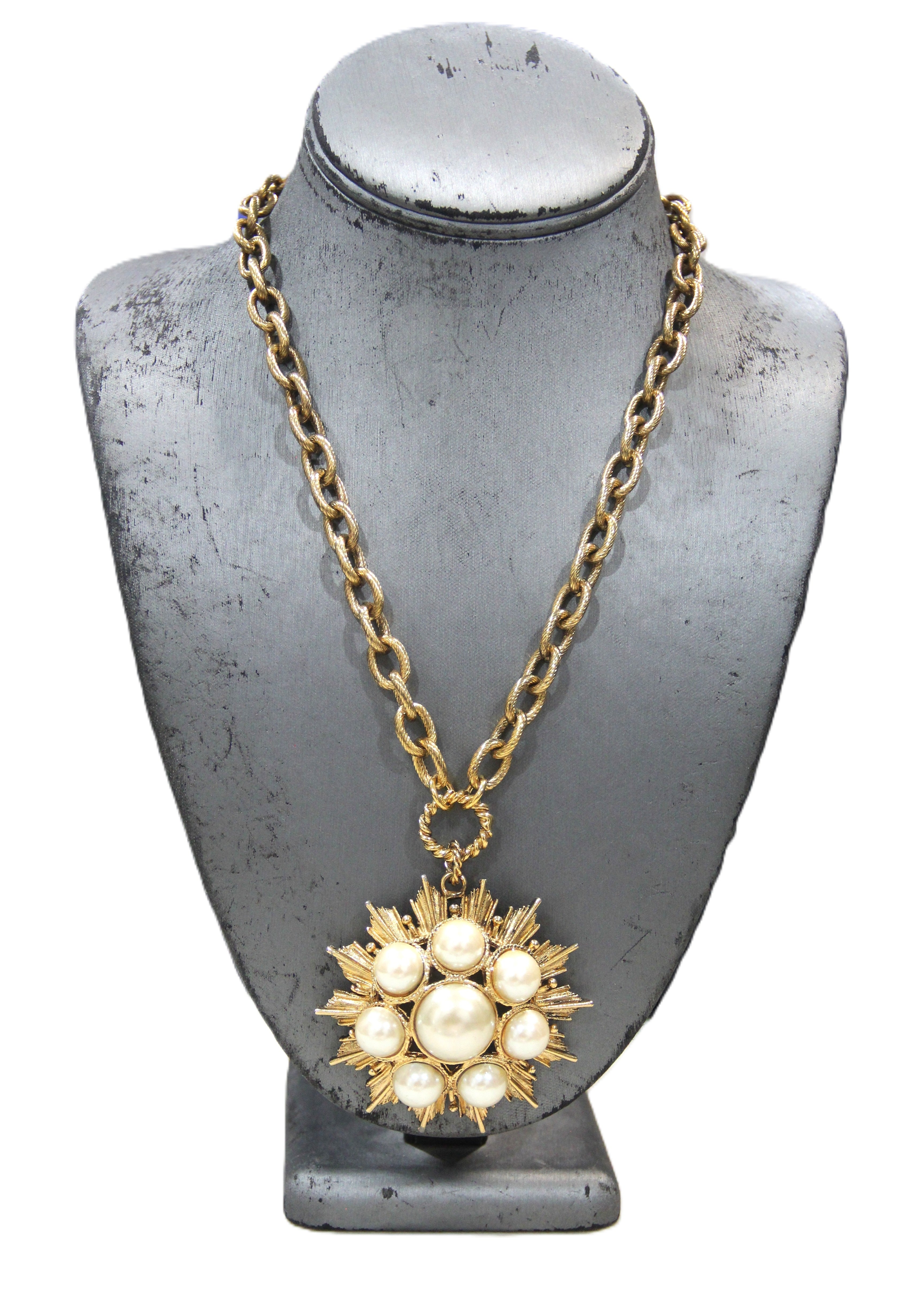 GRAZIANO FX PEARL STAR PENDANT NECKLACE