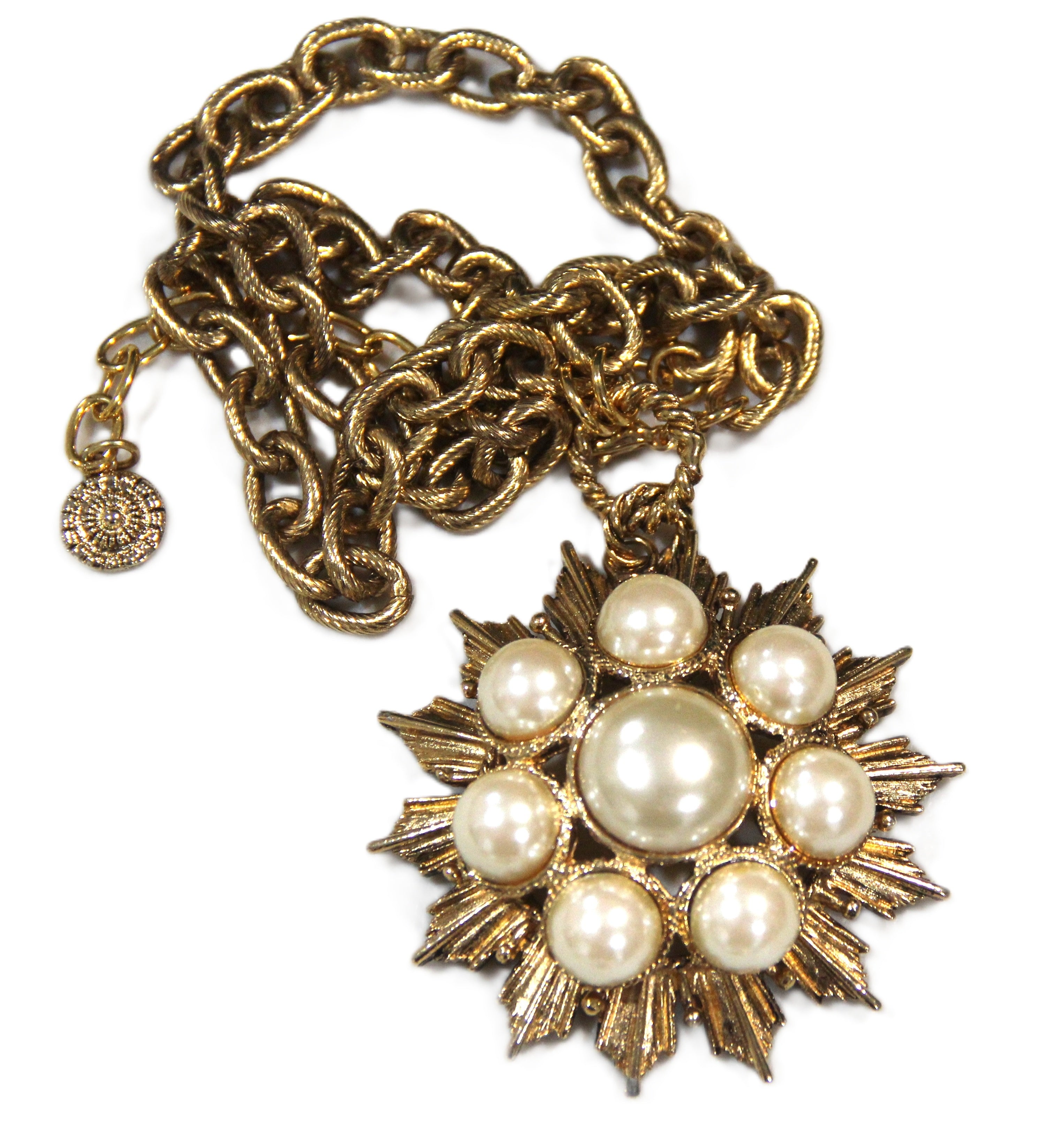 GRAZIANO FX PEARL STAR PENDANT NECKLACE