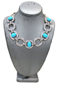 GRAZIANO DEAD STOCK TURQUOISE CABOCHON ACCENT NECKLACE