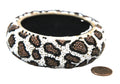 GRAZIANO DEAD STOCK HAND BEADED LEOPARD PRINT BANGLE BRACELET - TOPAZ