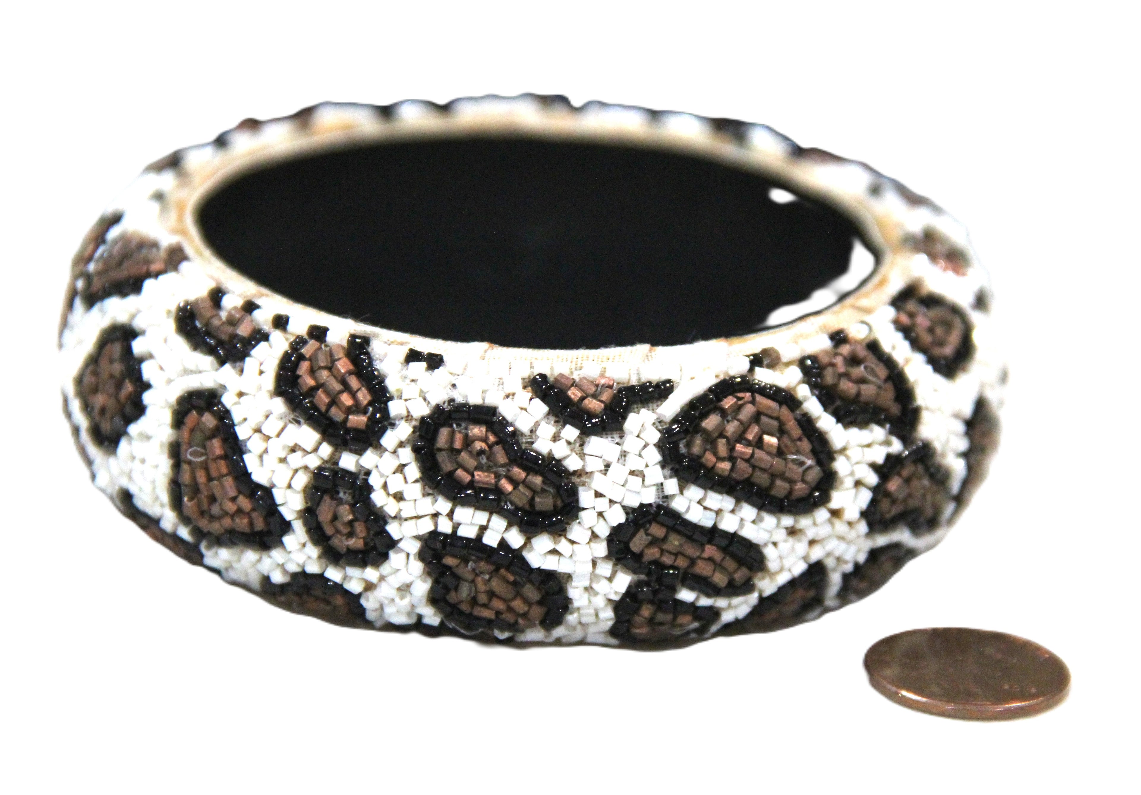 GRAZIANO DEAD STOCK HAND BEADED LEOPARD PRINT BANGLE BRACELET - TOPAZ