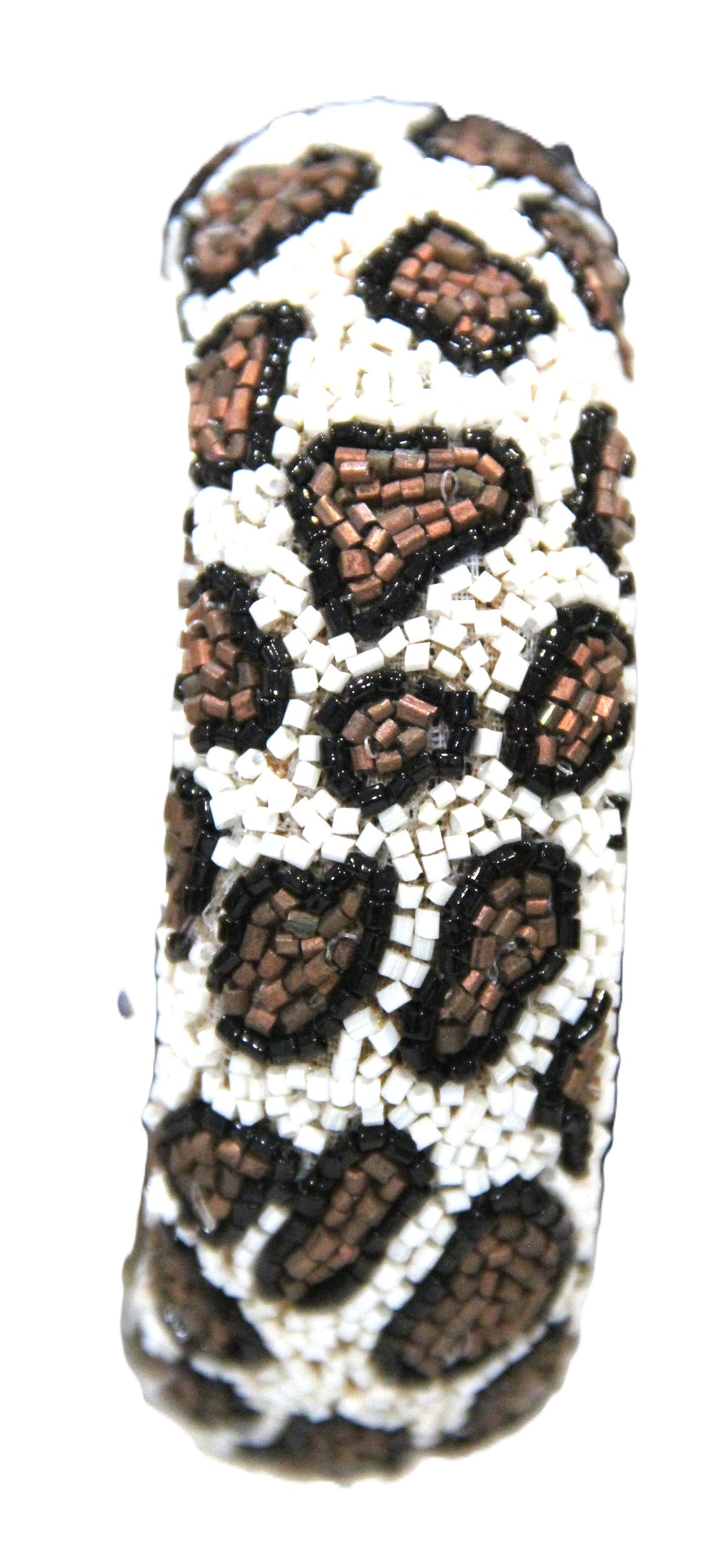 GRAZIANO DEAD STOCK HAND BEADED LEOPARD PRINT BANGLE BRACELET - TOPAZ