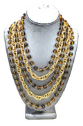 THE BEST GRAZIANO GLASS BEAD & CHAIN STATEMENT NECKLACE