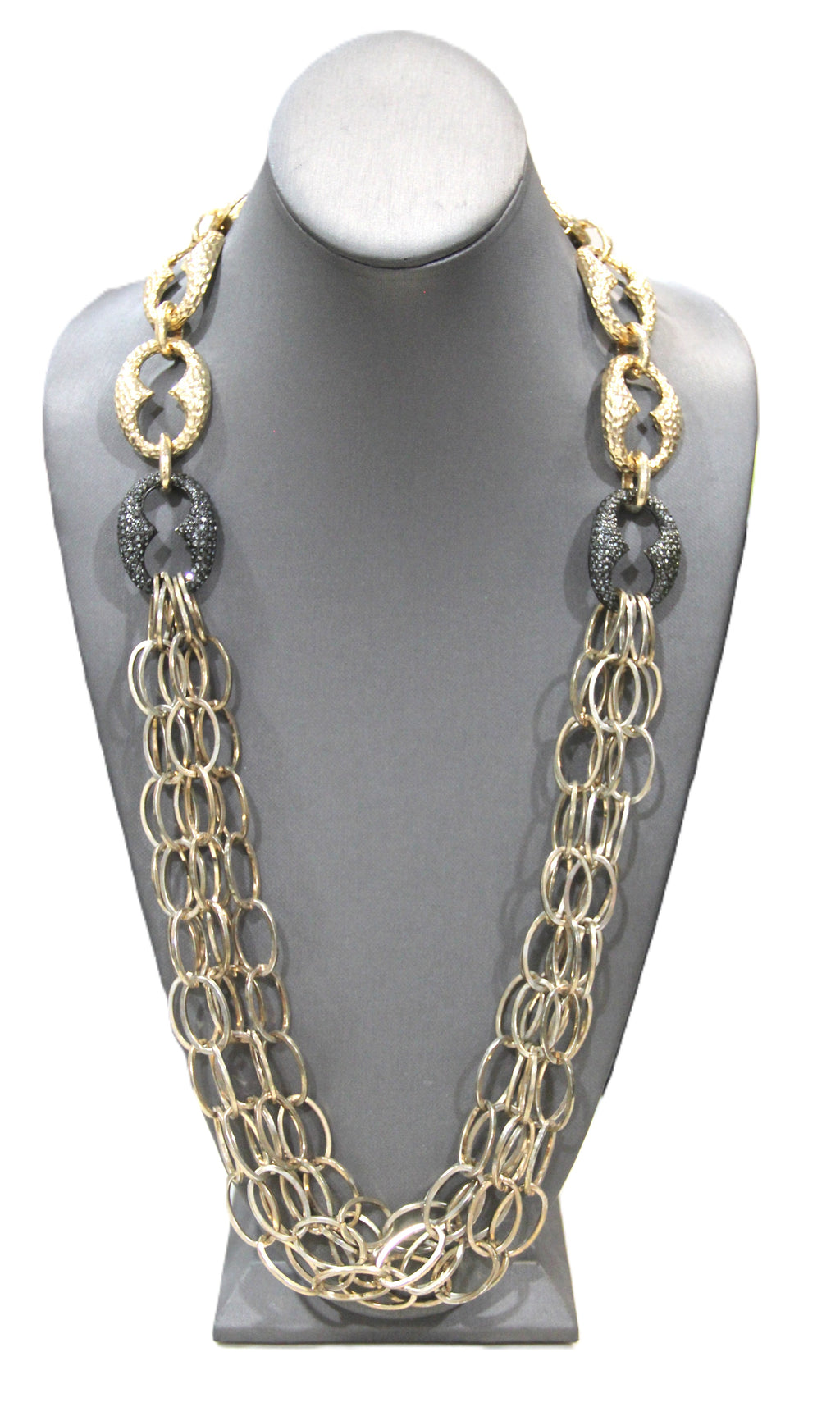 GRAZIANO DEAD STOCK MARINER & CHAIN LINK STATEMENT NECKLACE