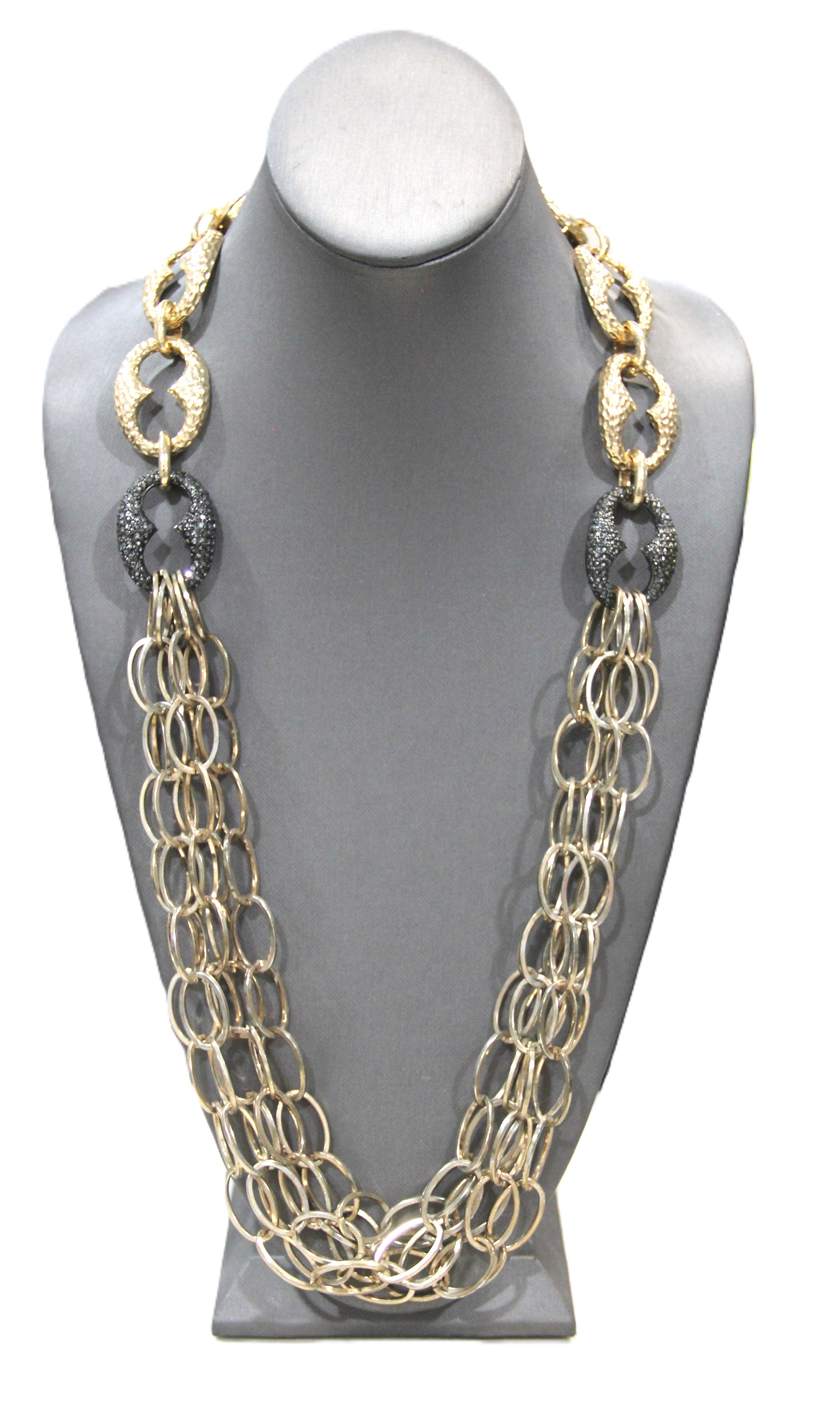 GRAZIANO DEAD STOCK MARINER & CHAIN LINK STATEMENT NECKLACE