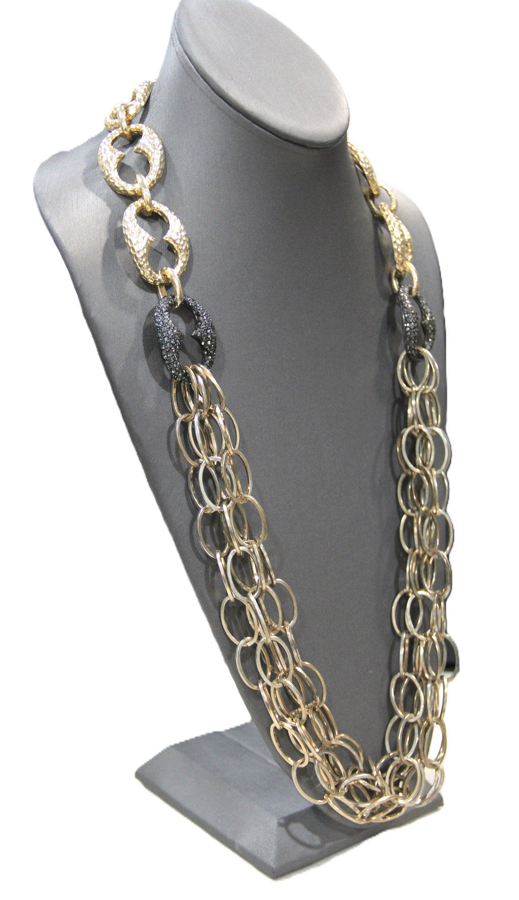 GRAZIANO DEAD STOCK MARINER & CHAIN LINK STATEMENT NECKLACE