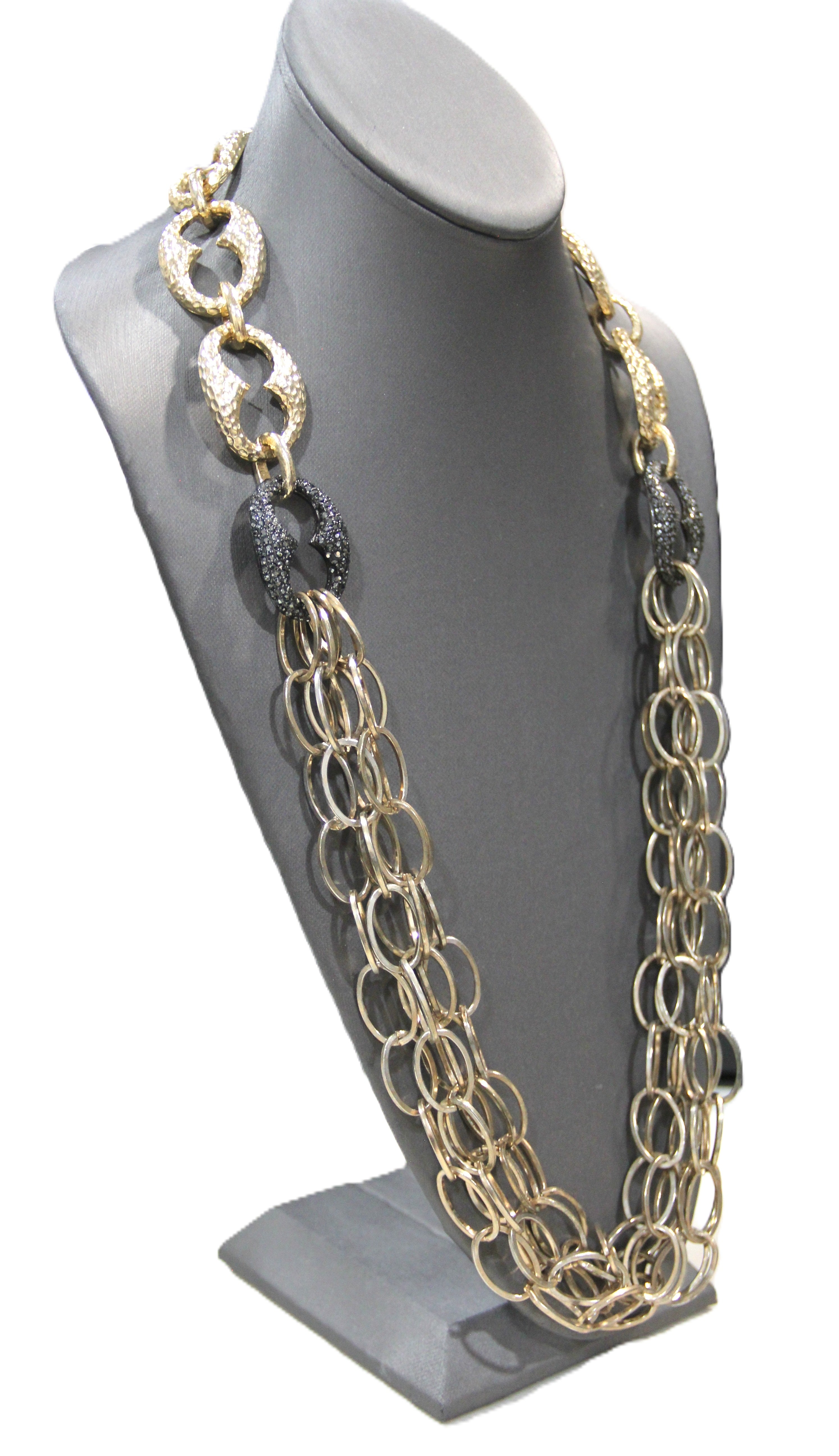 GRAZIANO DEAD STOCK MARINER & CHAIN LINK STATEMENT NECKLACE