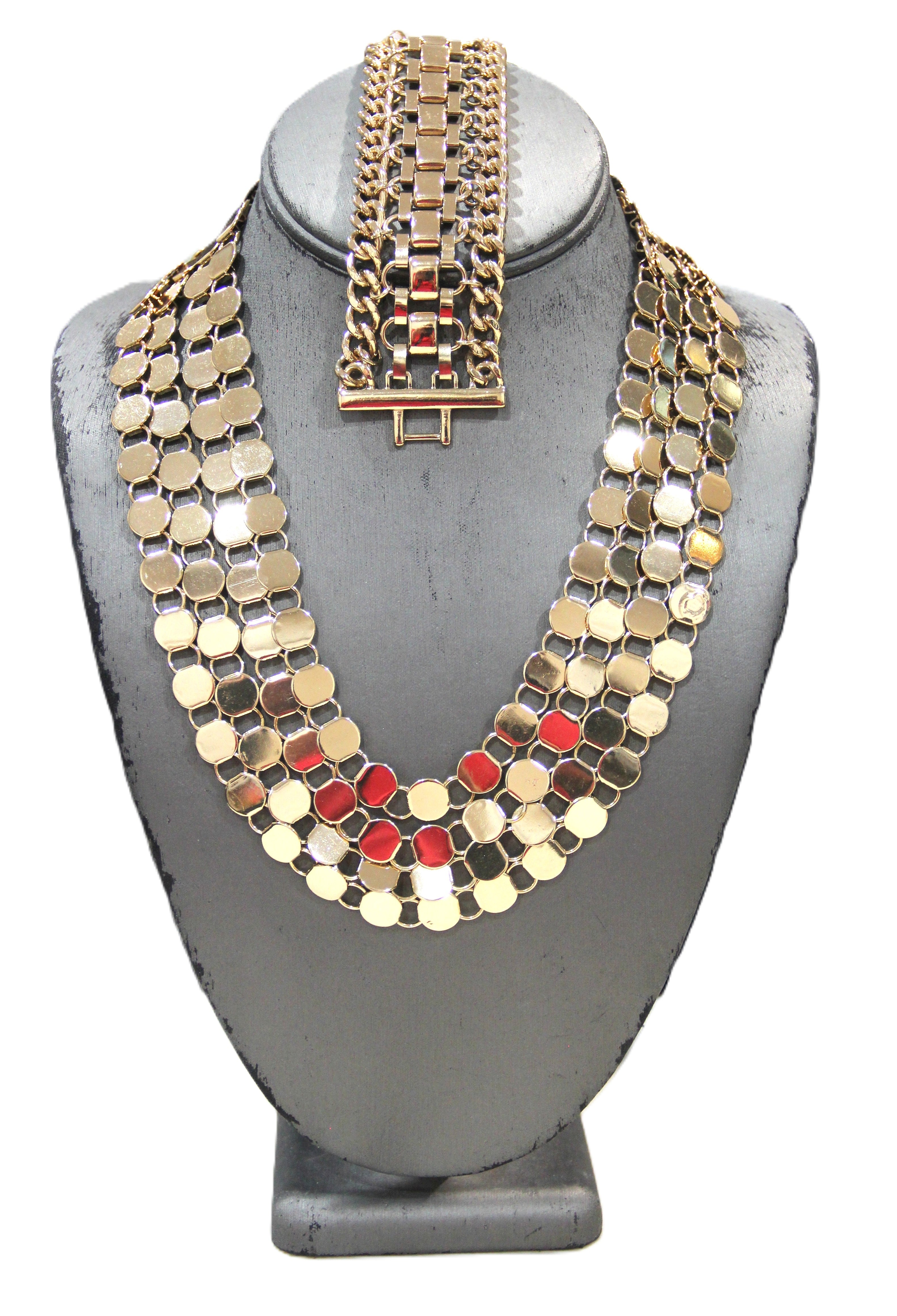VINTAGE DEAD STOCK MULTI STRAND GOLD "GO WITH" SET