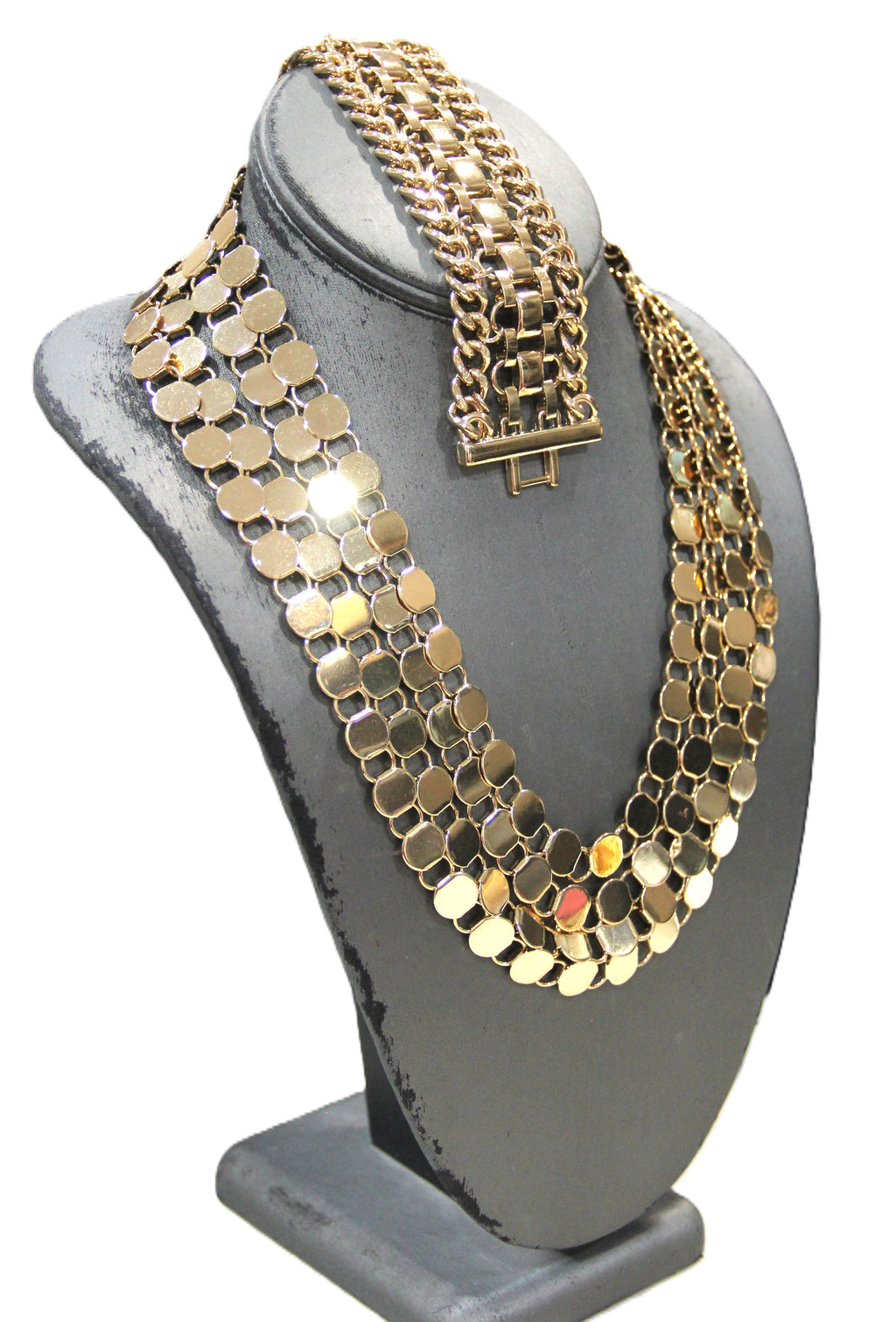 VINTAGE DEAD STOCK MULTI STRAND GOLD "GO WITH" SET