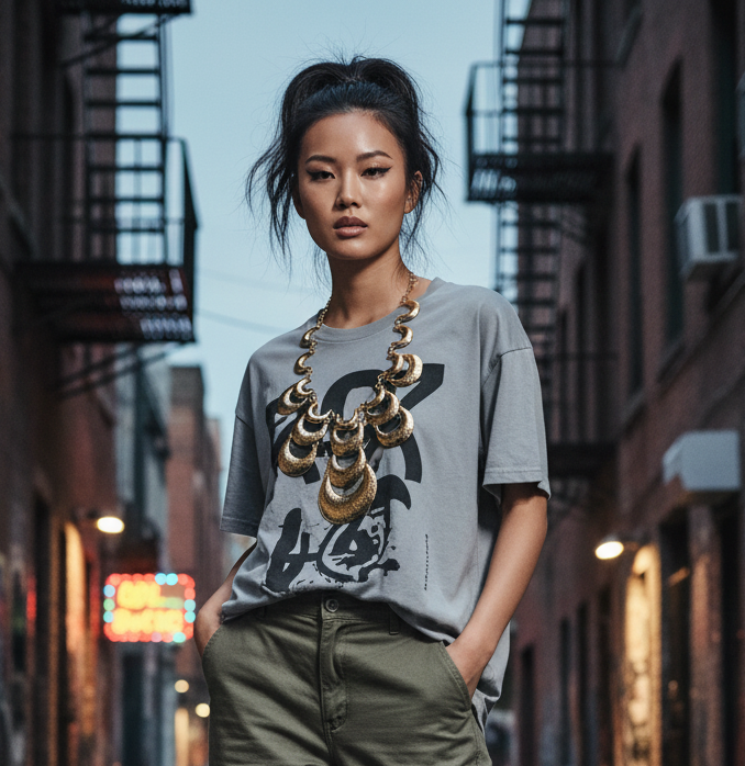 Graziano gold swag statement necklace