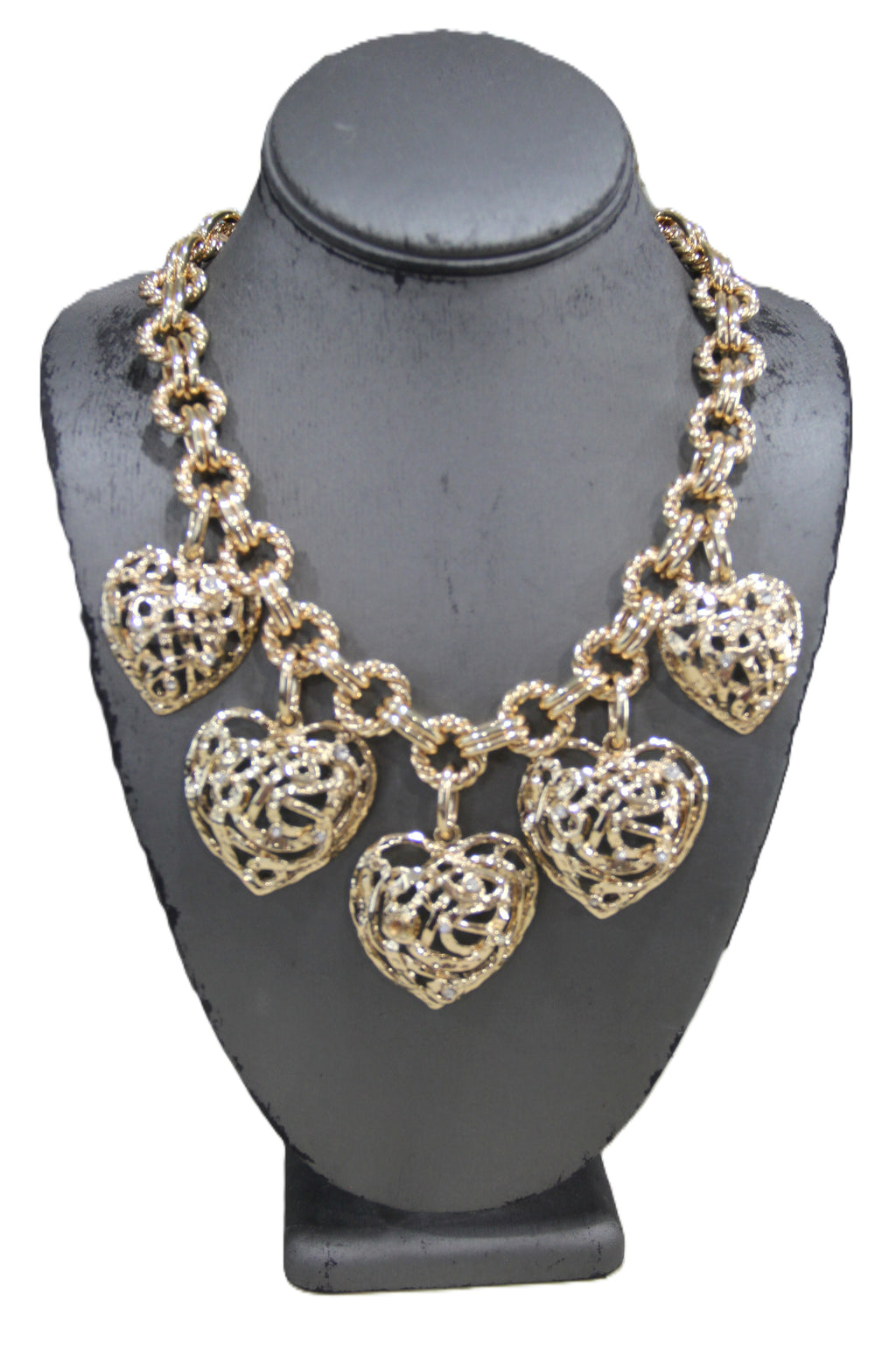 Graziano 80's heart charm vintage necklace