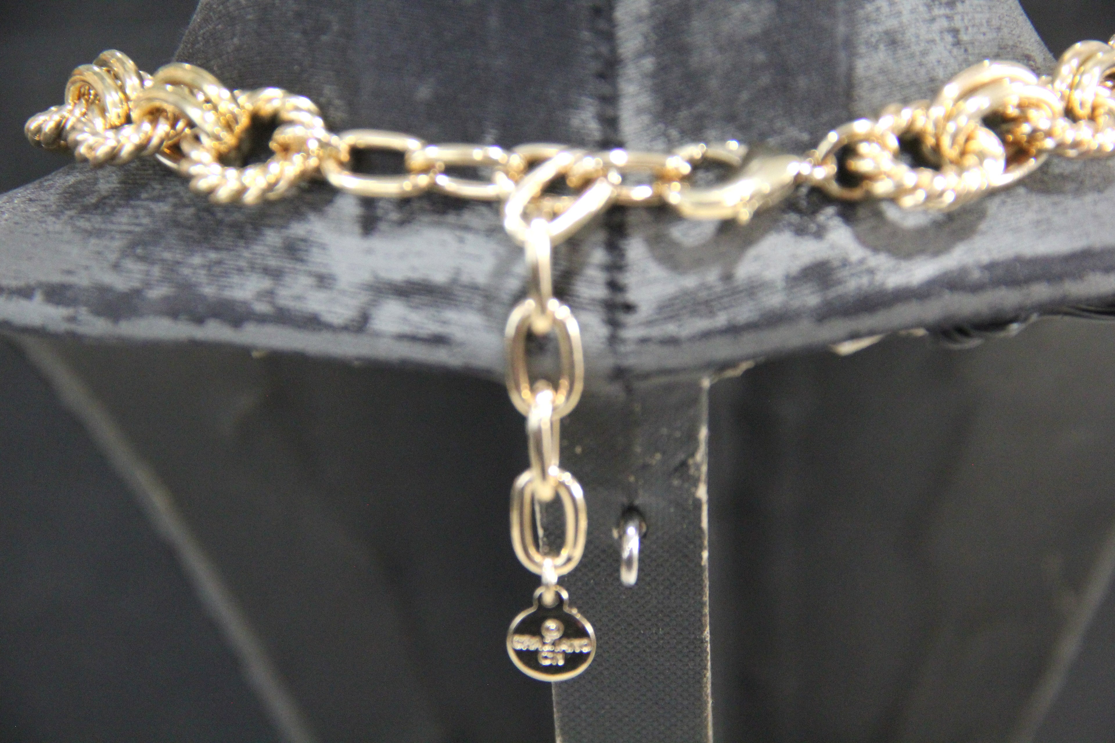VINTAGE 80'S GRAZIANO CHUNKY HEART CHARM NECKLACE
