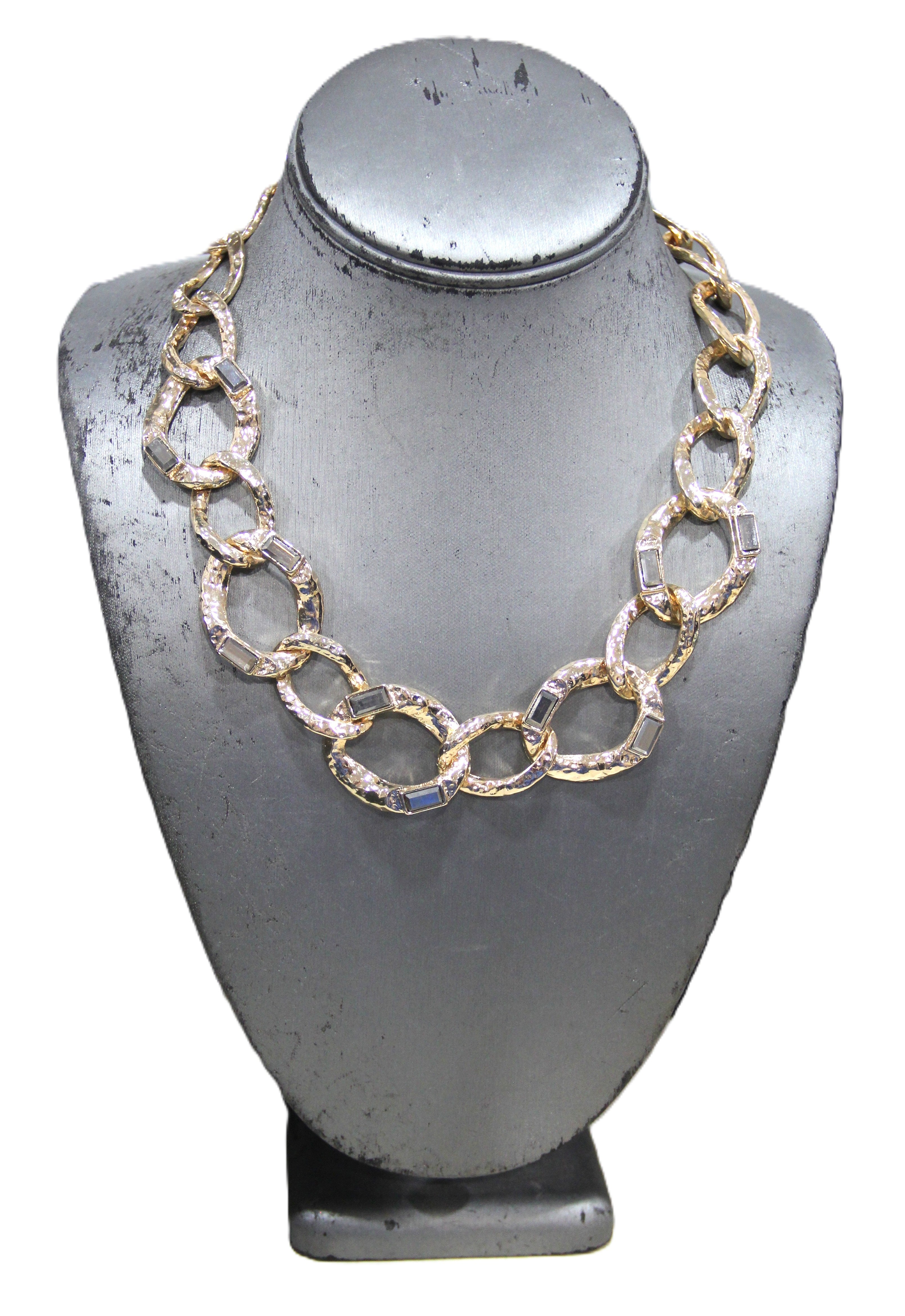 Graziano dead stock curbed chain with baguette accents