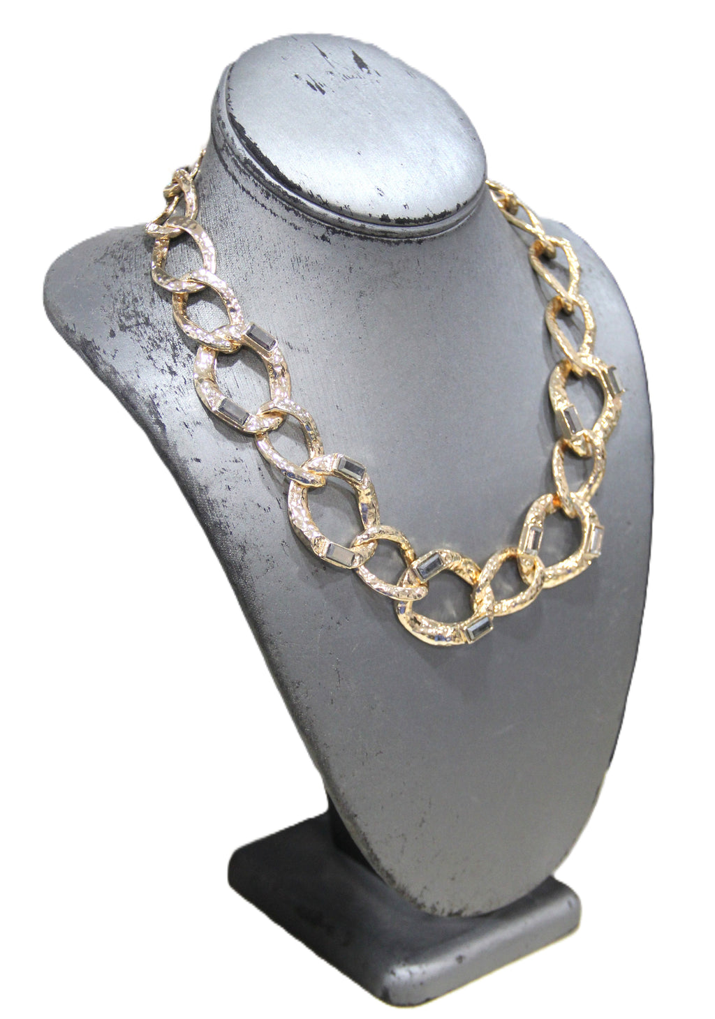 Graziano dead stock curbed chain with baguette accents