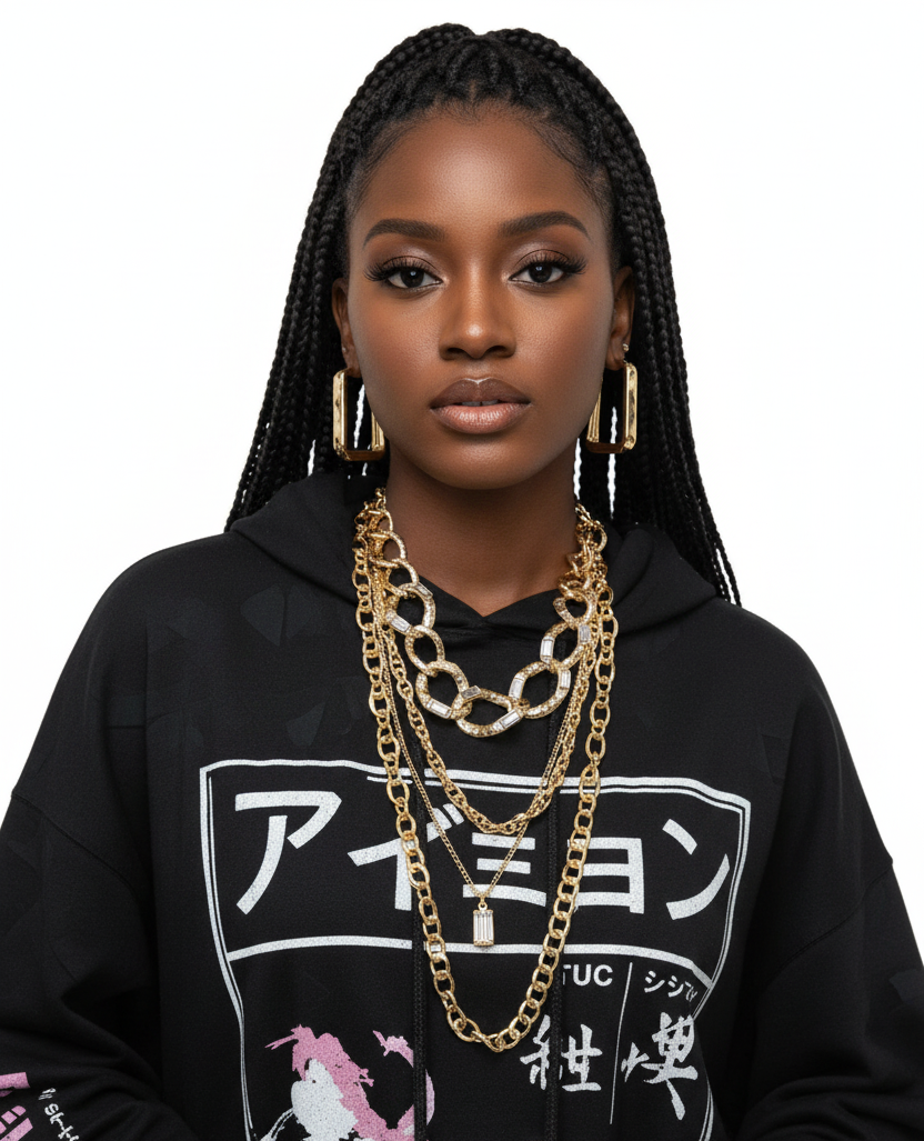 Graziano dead stock curbed chain with baguette accents