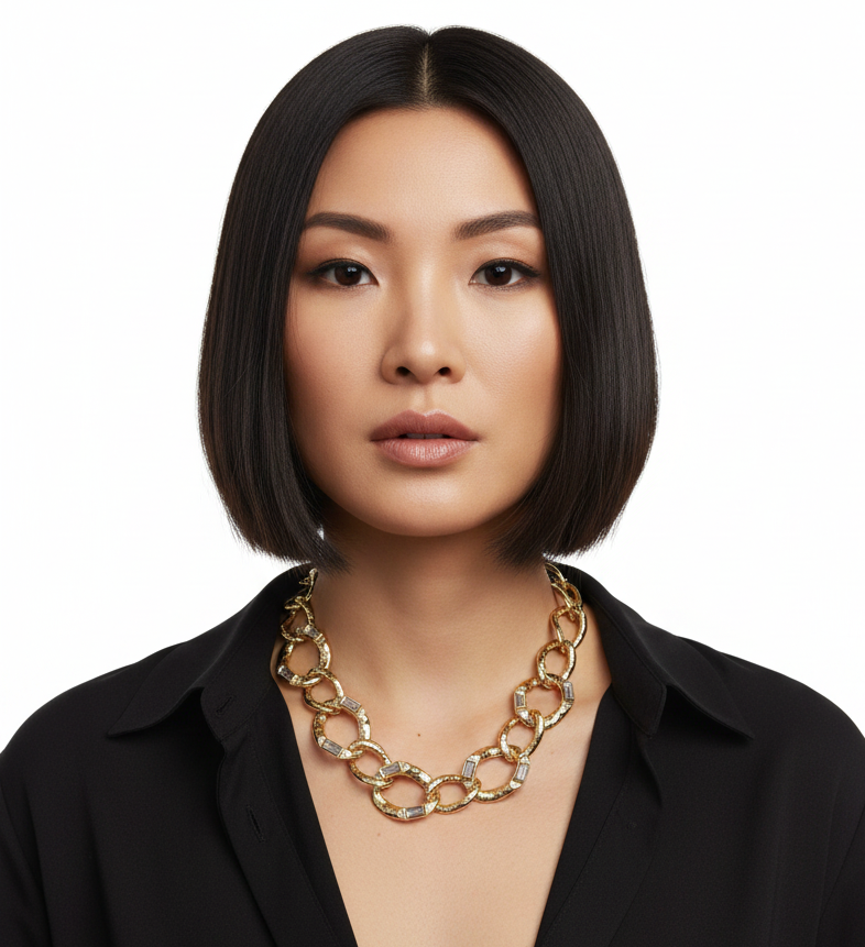 Graziano dead stock curbed chain with baguette accents