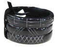GRAZIANO DEAD STOCK BLACK RESIN BANGLE BRACELET STACK