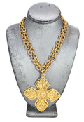GRAZIANO DEAD STOCK MONUMENTAL GOLD CROSS STATEMENT NECKLACE