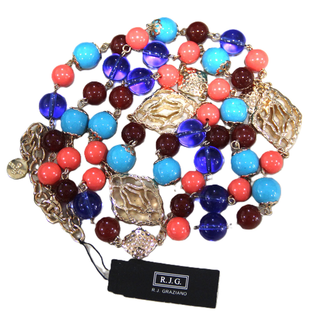 Graziano dead stock glass bead necklace