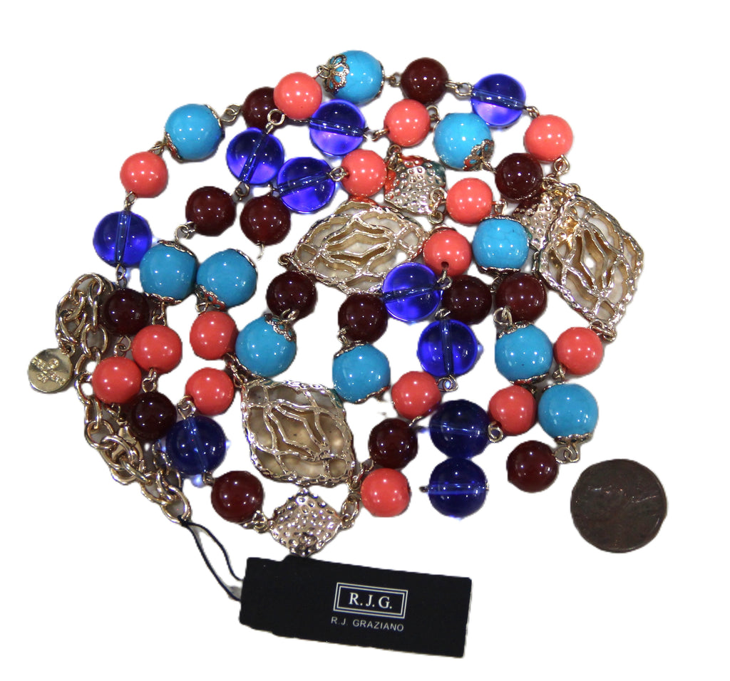 Graziano dead stock glass bead necklace