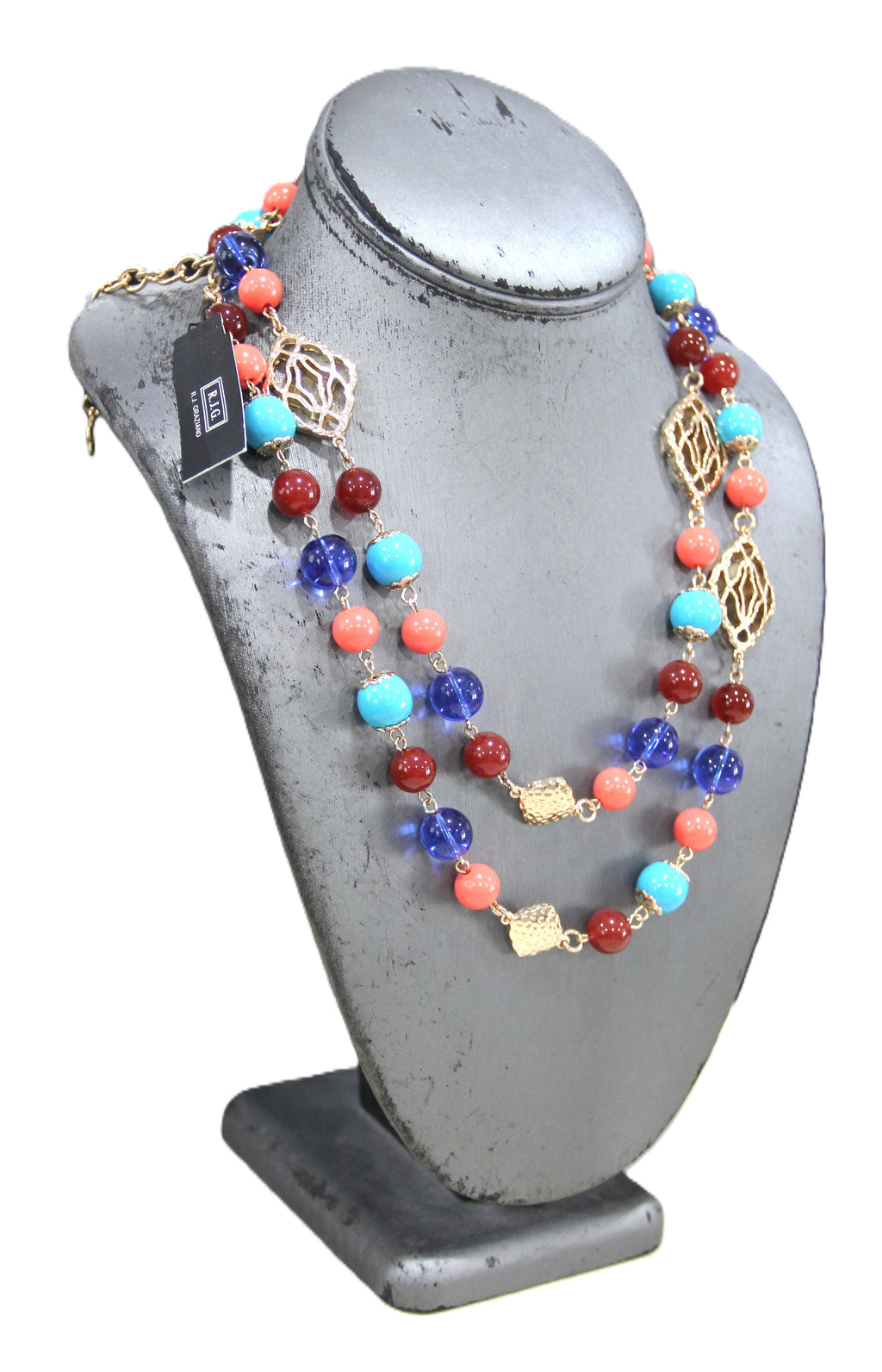 Graziano dead stock glass bead necklace