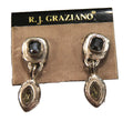 GRAZIANO DISTRESSED MATTE SILVER DANGLE CROSS EARRINGS