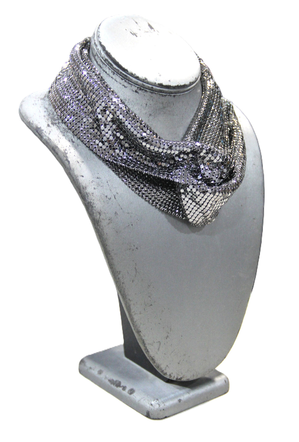 GRAZIANO DEAD STOCK MESH CHOKER SCARF NECKLACE (WHITING & DAVIS STYLE)