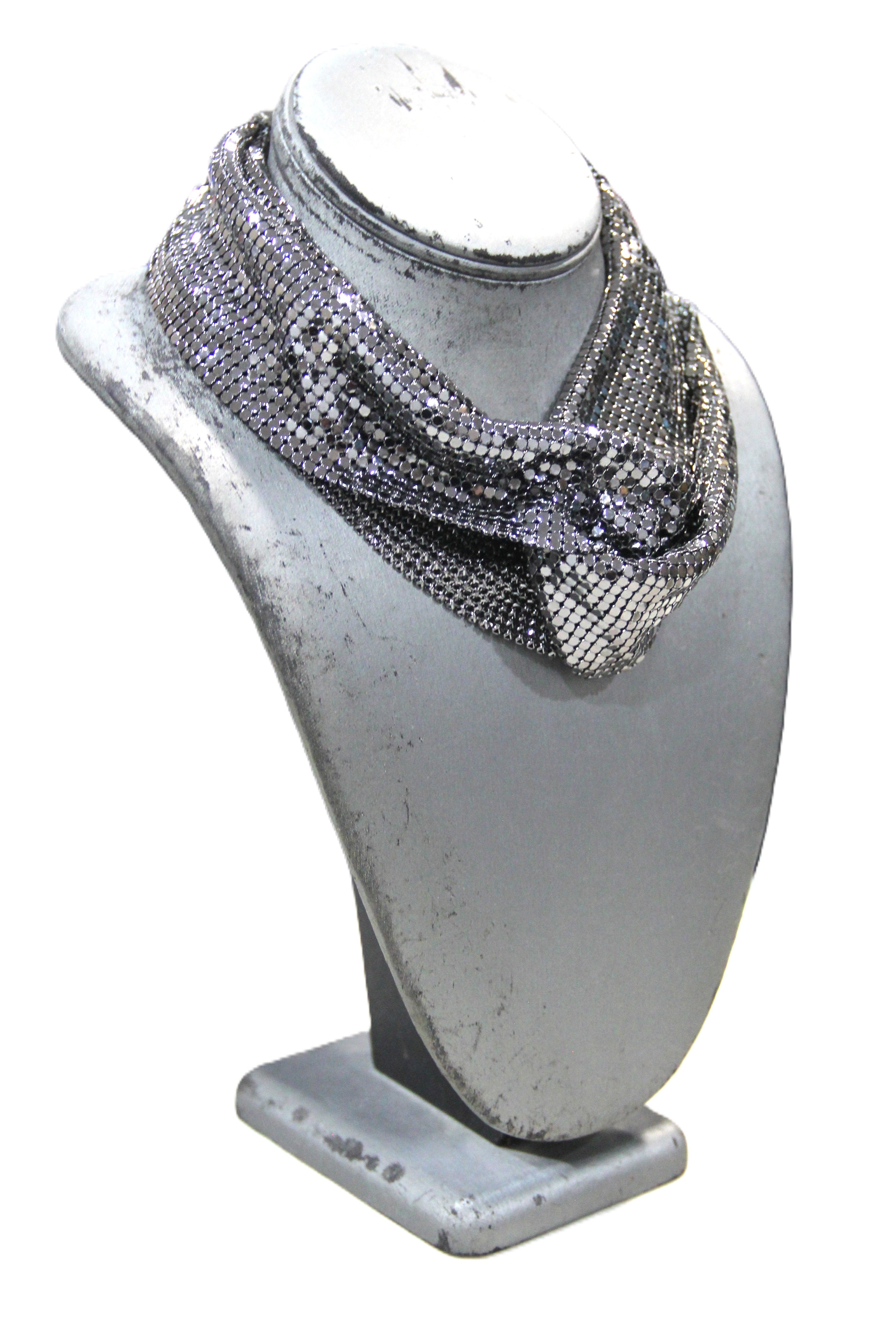 GRAZIANO DEAD STOCK MESH CHOKER SCARF NECKLACE (WHITING & DAVIS STYLE)