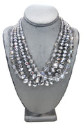 GRAZIANO DEAD STOCK VINTAGE FACETED GLASS MULTI STRAND NECKLACE