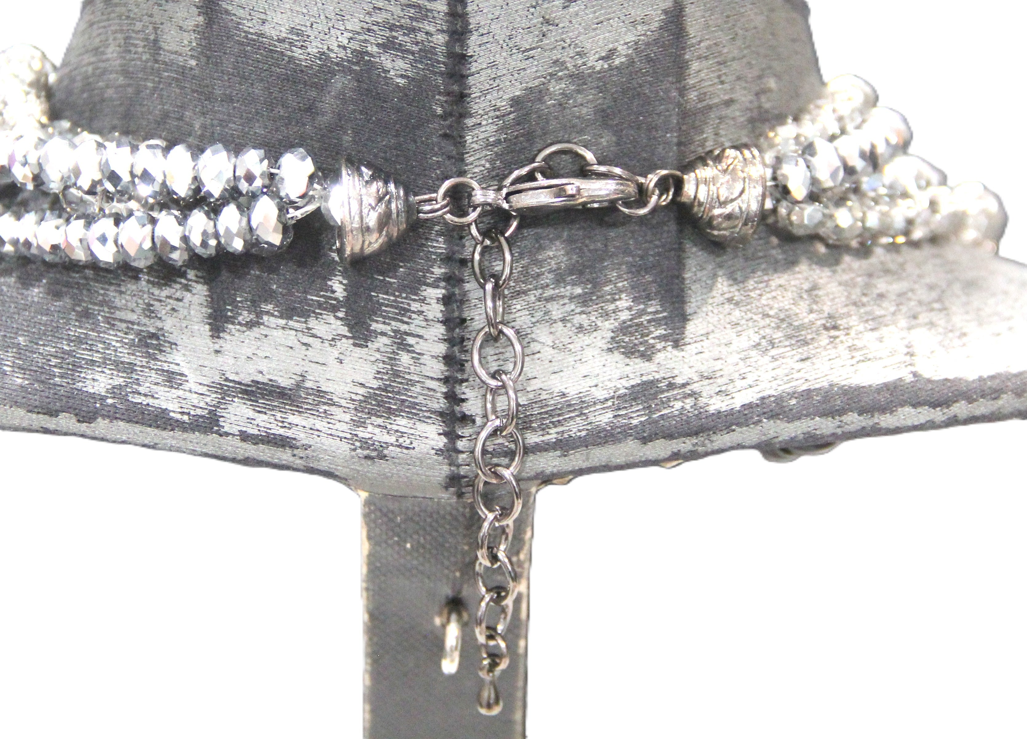 GRAZIANO DEAD STOCK VINTAGE FACETED GLASS MULTI STRAND NECKLACE
