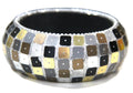 GRAZIANO MIXED METAL MIRRORED CHUNKY BANGLE BRACELET