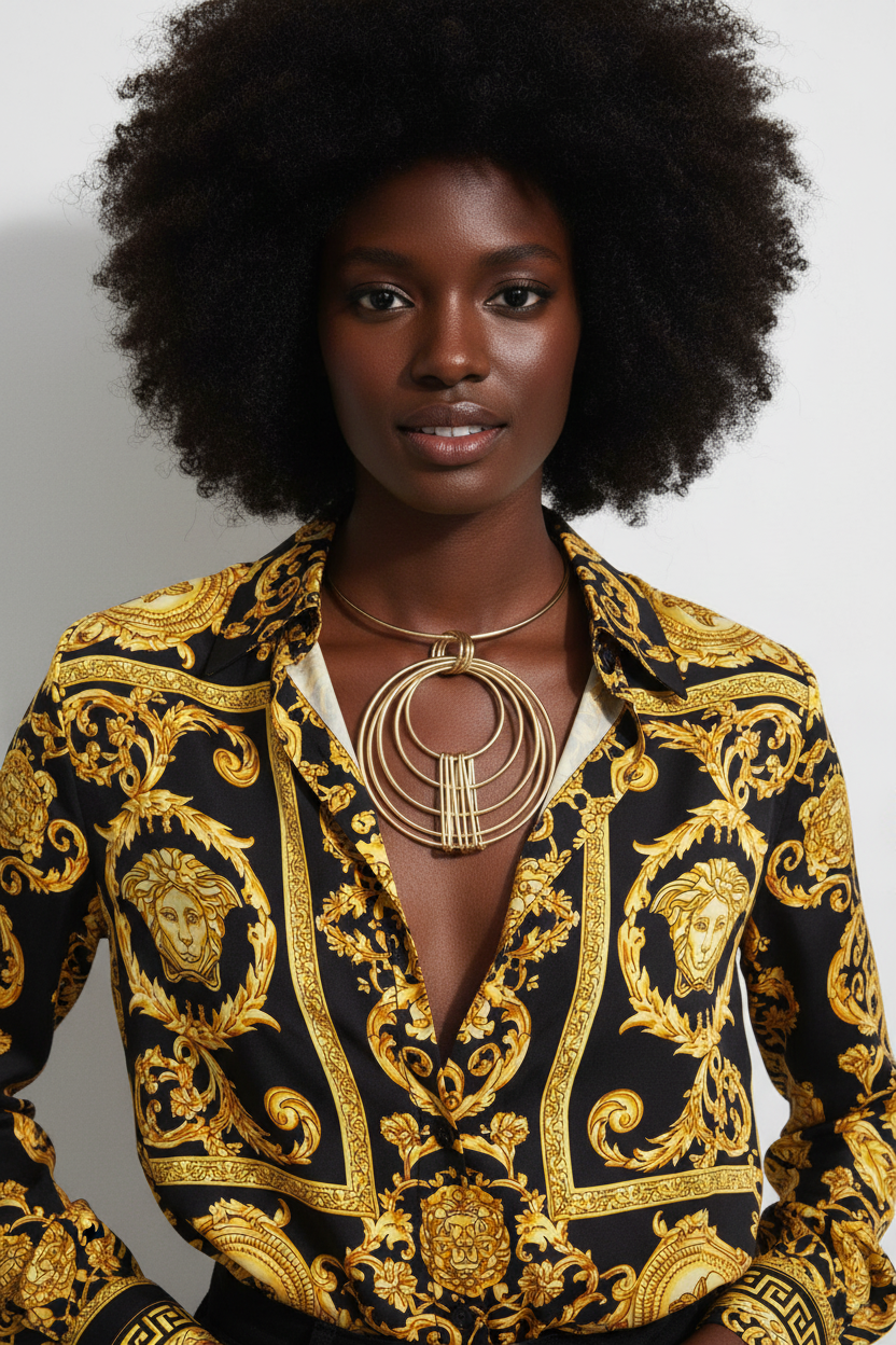 DEAD STOCK MOD MODERNIST KINETIC SULPTURAL STATEMENT NECKLACE - GOLD