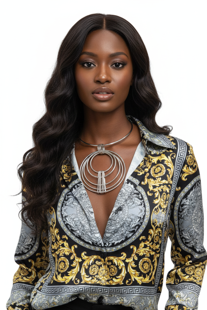 DEAD STOCK MOD MODERNIST KINETIC SCULPTURAL STATEMENT NECKLACE - SILVER
