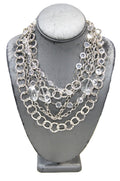 GRAZIANO DEAD STOCK MULTI CHAIN & BEZEL GLASS NECKLACE