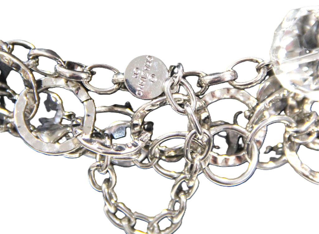GRAZIANO DEAD STOCK MULTI CHAIN & BEZEL GLASS NECKLACE