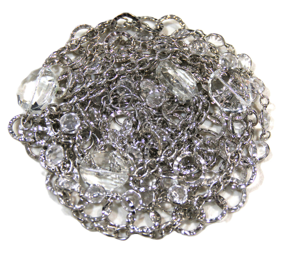 GRAZIANO DEAD STOCK MULTI CHAIN & BEZEL GLASS NECKLACE