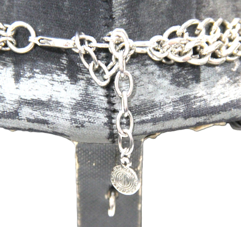 GRAZIANO DEAD STOCK CHARM & BEZEL CRYSTAL BIB NECKLACE