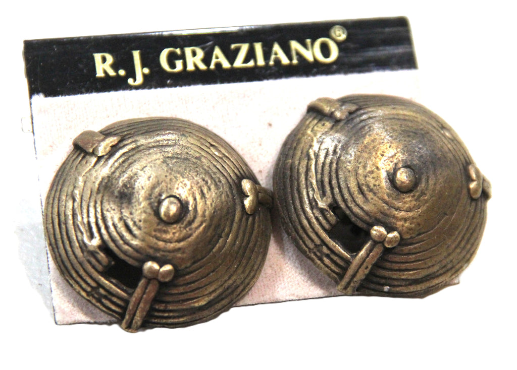 DEAD STOCK OXIDIZED BRASS TRIBAL BOHO SOHO EARRINGS