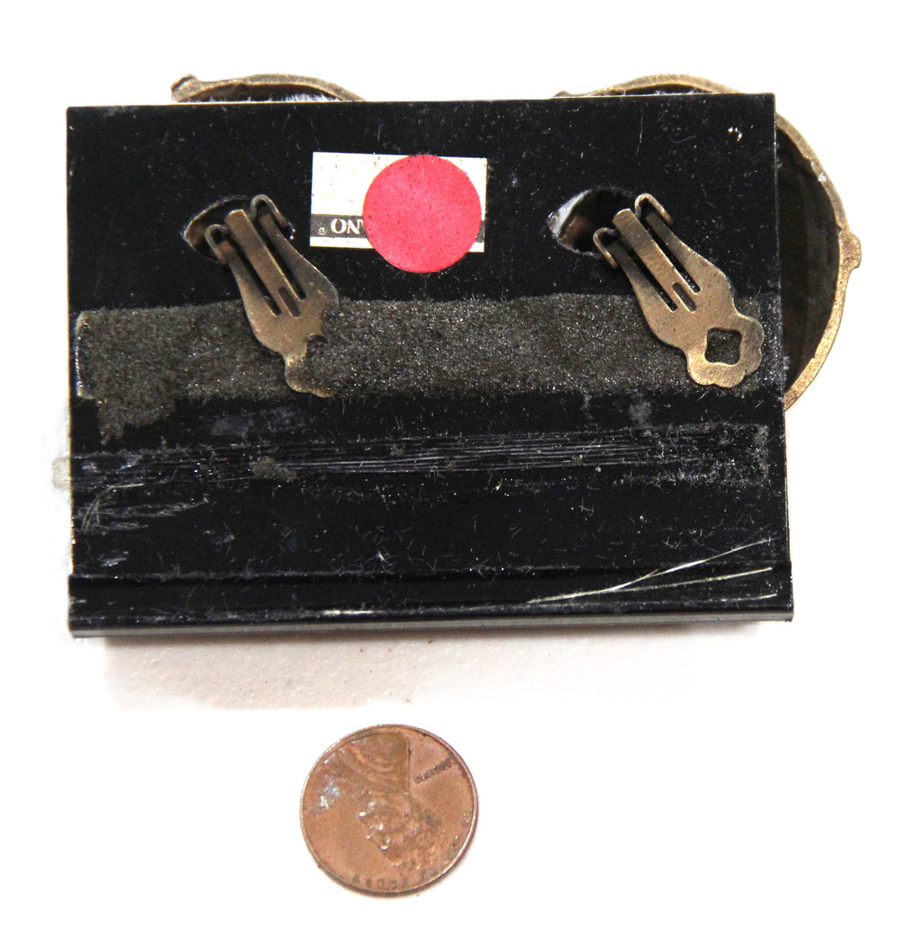 DEAD STOCK OXIDIZED BRASS TRIBAL BOHO SOHO EARRINGS