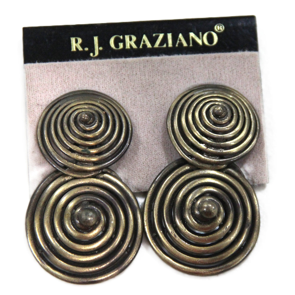 DEAD STOCK OXIDIZED BRASS TRIBAL BOHO SOHO EARRINGS
