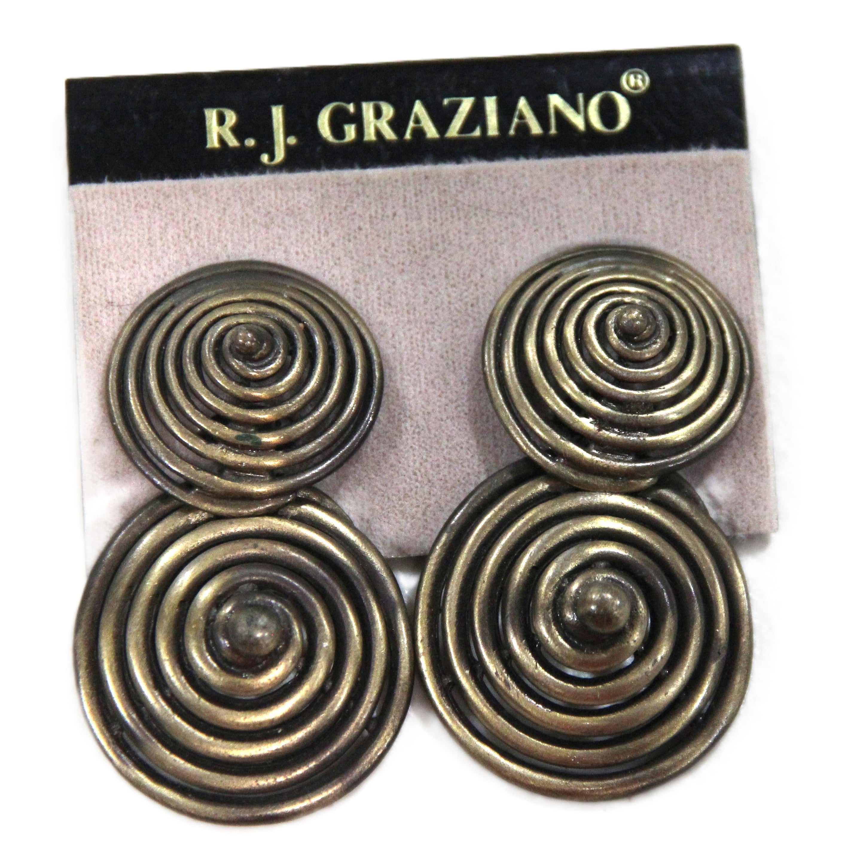 DEAD STOCK OXIDIZED BRASS TRIBAL BOHO SOHO EARRINGS