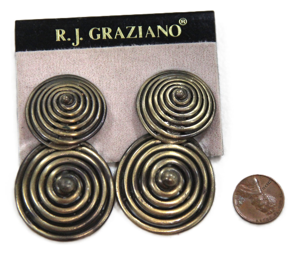 DEAD STOCK OXIDIZED BRASS TRIBAL BOHO SOHO EARRINGS